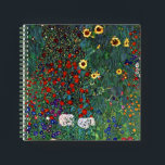 Gustav Klimt Flower Garden Notebook<br><div class="desc">Notebook featuring Gustav Klimt’s oil painting Farm Garden with Sunflowers (1907). A beautiful garden of sunflowers and exquisite blue,  red,  purple,  pink,  and white flowers. A great gift for fans of Art Nouveau and Austrian art.</div>
