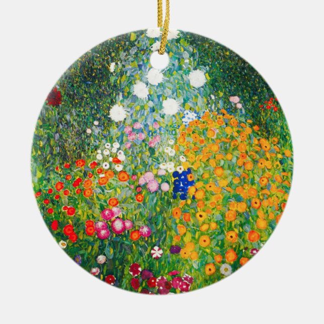 Gustav Klimt Flower Garden Ornament (Front)