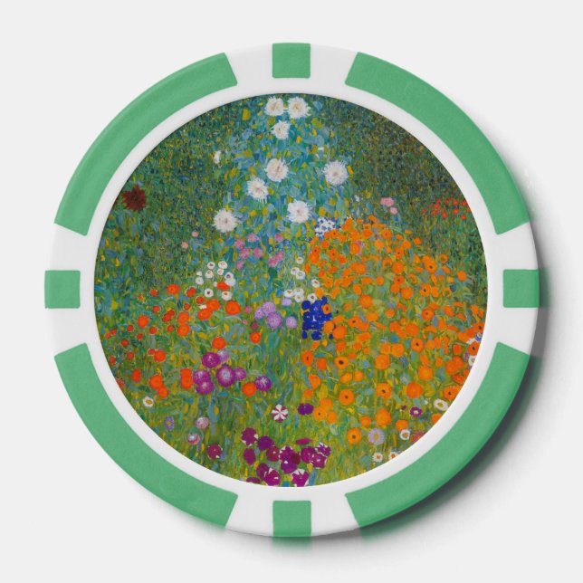 Gustav Klimt - Flower Garden Poker Chips (Front)