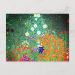 Gustav Klimt Flower Garden Postcard<br><div class="desc">Postcard featuring Gustav Klimt’s oil painting Flower Garden (1906). A beautiful garden of purple,  red,  white,  blue,  and orange flowers. A great gift for fans of Art Nouveau and Austrian art.</div>