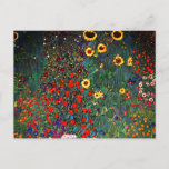 Gustav Klimt Flower Garden Postcard<br><div class="desc">Postcard featuring Gustav Klimt’s painting Farm Garden with Sunflowers (1907). A beautiful garden of sunflowers and exquisite blue,  red,  purple,  pink,  and white flowers. A great gift for fans of Art Nouveau and Austrian art.</div>