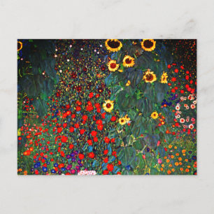 Gustav Klimt Flower Garden Postcard