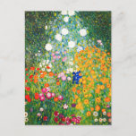 Gustav Klimt Flower Garden Postcard<br><div class="desc">Gustav Klimt Flower Garden postcard. Oil painting on canvas from 1907. Completed during his golden phase, Flower Garden is one of Klimt’s most famous landscape paintings. The summer colours burst forth in this work with a beautiful mix of orange, red, purple, blue, pink and white blossoms. A great gift for...</div>