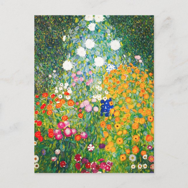 Gustav Klimt Flower Garden Postcard (Front)