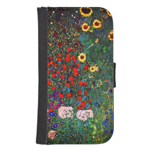 Gustav Klimt Flower Garden Samsung S4 Wallet Case