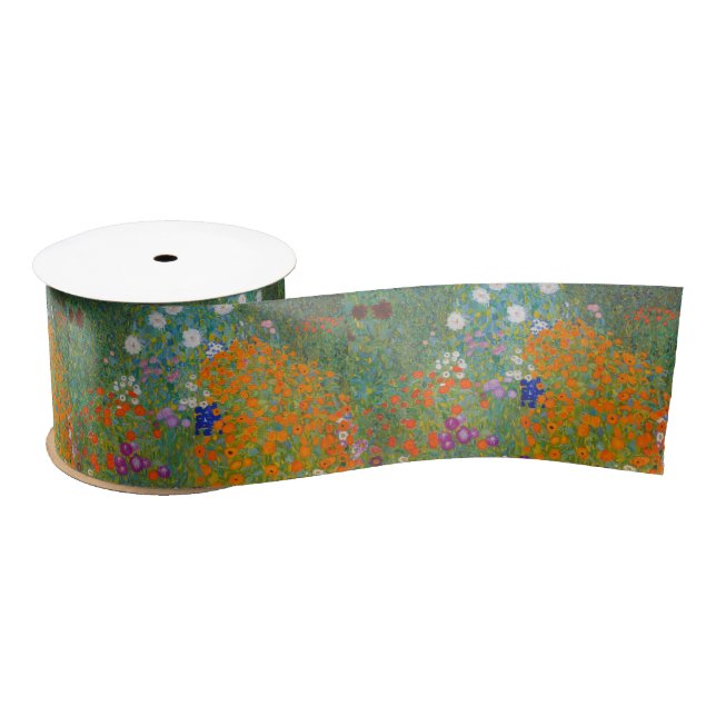 Gustav Klimt - Flower Garden Satin Ribbon (Spool)