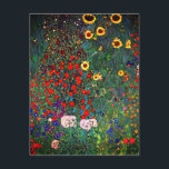 Gustav Klimt Flower Garden Save The Date<br><div class="desc">Card featuring Gustav Klimt’s oil painting Farm Garden with Sunflowers (1907). A beautiful garden of sunflowers and exquisite blue,  red,  purple,  pink,  and white flowers. A great gift for fans of Art Nouveau and Austrian art.</div>