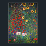 Gustav Klimt Flower Garden Save The Date<br><div class="desc">Card featuring Gustav Klimt’s oil painting Farm Garden with Sunflowers (1907). A beautiful garden of sunflowers and exquisite blue,  red,  purple,  pink,  and white flowers. A great gift for fans of Art Nouveau and Austrian art.</div>