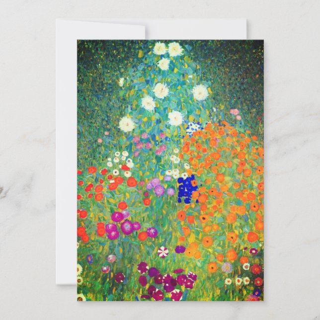 Gustav Klimt Flower Garden Save The Date (Front)