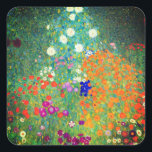 Gustav Klimt Flower Garden Square Sticker<br><div class="desc">Stickers featuring Gustav Klimt’s oil painting Flower Garden (1906). A beautiful garden of purple,  red,  white,  blue,  and orange flowers. A great gift for fans of Art Nouveau and Austrian art.</div>