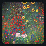 Gustav Klimt Flower Garden Square Sticker<br><div class="desc">Stickers featuring Gustav Klimt’s oil painting Farm Garden with Sunflowers (1907). A beautiful garden of sunflowers and exquisite blue,  red,  purple,  pink,  and white flowers. A great gift for fans of Art Nouveau and Austrian art.</div>
