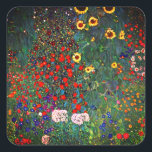 Gustav Klimt Flower Garden Square Sticker<br><div class="desc">Stickers featuring Gustav Klimt’s oil painting Farm Garden with Sunflowers (1907). A beautiful garden of sunflowers and exquisite blue,  red,  purple,  pink,  and white flowers. A great gift for fans of Art Nouveau and Austrian art.</div>