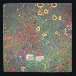 Gustav Klimt Flower Garden Stone Coaster<br><div class="desc">Stone Coaster featuring Gustav Klimt’s oil painting Farm Garden with Sunflowers (1907). A beautiful garden of sunflowers and exquisite blue,  red,  purple,  pink,  and white flowers. A great gift for fans of Art Nouveau and Austrian art.</div>