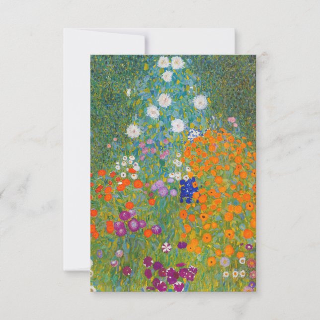 Gustav Klimt - Flower Garden Thank You Card (Front)