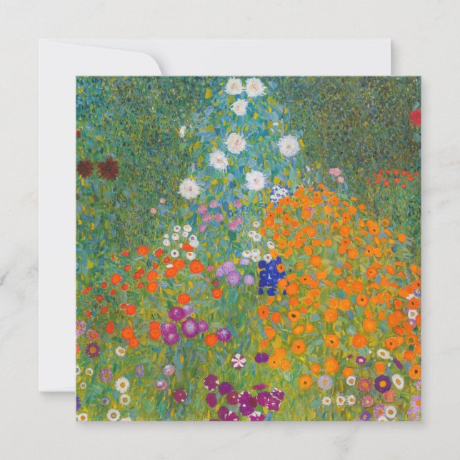 Gustav Klimt - Flower Garden Thank You Card (Front)