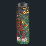 Gustav Klimt Flower Garden Thermal Tumbler<br><div class="desc">Thermal Tumbler featuring Gustav Klimt’s oil painting Farm Garden with Sunflowers (1907). A beautiful garden of sunflowers and exquisite blue,  red,  purple,  pink,  and white flowers. A great gift for fans of Art Nouveau and Austrian art.</div>