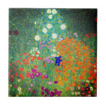 Gustav Klimt Flower Garden Tile<br><div class="desc">Tile featuring Gustav Klimt’s oil painting Flower Garden (1906). A beautiful garden of purple,  red,  white,  blue,  and orange flowers. A great gift for fans of Art Nouveau and Austrian art.</div>