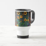 Gustav Klimt Flower Garden Travel Mug<br><div class="desc">Travel Mug featuring Gustav Klimt’s oil painting Farm Garden with Sunflowers (1907). A beautiful garden of sunflowers and exquisite blue,  red,  purple,  pink,  and white flowers. A great gift for fans of Art Nouveau and Austrian art.</div>