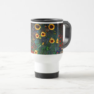 Gustav Klimt Flower Garden Travel Mug