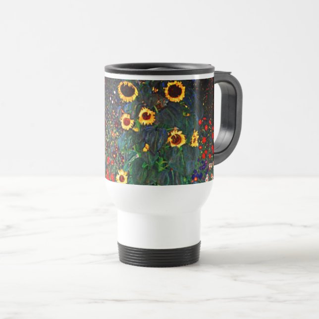 Gustav Klimt Flower Garden Travel Mug (Front Right)