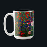 Gustav Klimt Flower Garden Two-Tone Coffee Mug<br><div class="desc">Coffee Mug featuring Gustav Klimt’s oil painting Farm Garden with Sunflowers (1907). A beautiful garden of sunflowers and exquisite blue,  red,  purple,  pink,  and white flowers. A great gift for fans of Art Nouveau and Austrian art.</div>