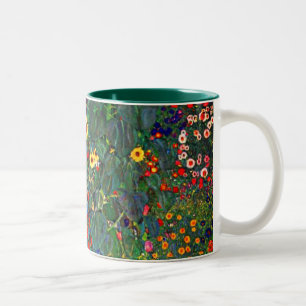 Gustav Klimt Flower Garden Two-Tone Coffee Mug