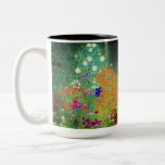 Gustav Klimt Flower Garden Two-Tone Coffee Mug<br><div class="desc">Coffee Mug featuring Gustav Klimt’s oil painting Flower Garden (1906). A beautiful garden of purple,  red,  white,  blue,  and orange flowers. A great gift for fans of Art Nouveau and Austrian art.</div>