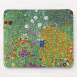 Gustav Klimt Flower Garden Vintage Art Nouveau Mouse Mat