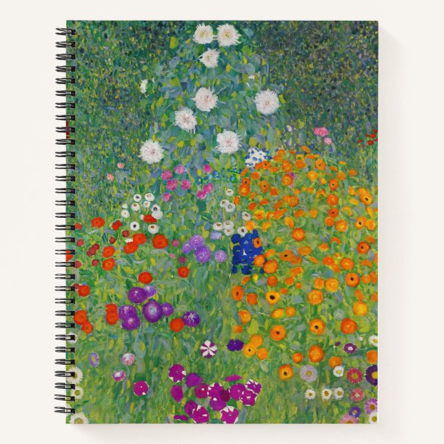 Gustav Klimt Flower Garden Vintage Art Nouveau Notebook (Front)