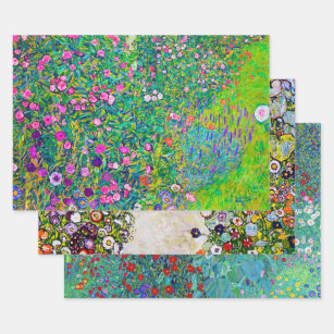 Gustav Klimt, Flower Garden Wrapping Paper Sheet