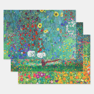 Gustav Klimt, Flowers and Blossoms Wrapping Paper Sheet