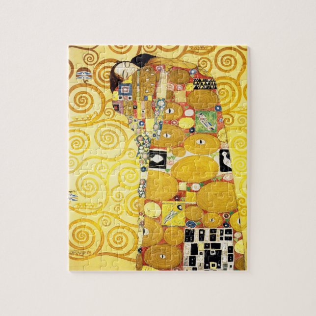 Gustav Klimt Fulfillment Lovers Fine Art Jigsaw Puzzle (Vertical)