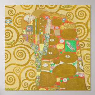 Gustav Klimt Fulfilment Nouveau Couple Foil Prints