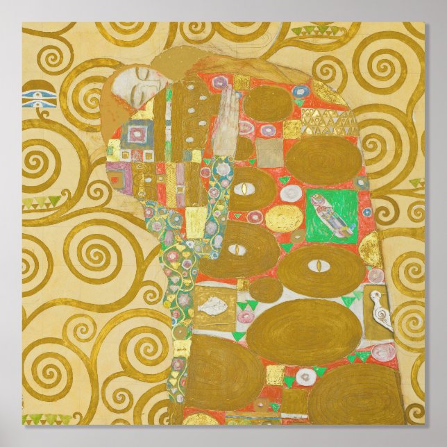 Gustav Klimt Fulfilment Nouveau Couple Foil Prints (Front)