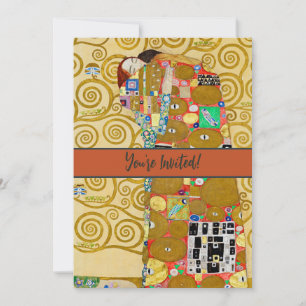 Gustav Klimt Fulfilment Nouveau Couple Invitation