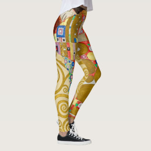 Gustav Klimt Fulfilment Nouveau Couple Leggings