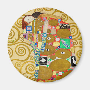 Gustav Klimt Fulfilment Nouveau Couple Magnet