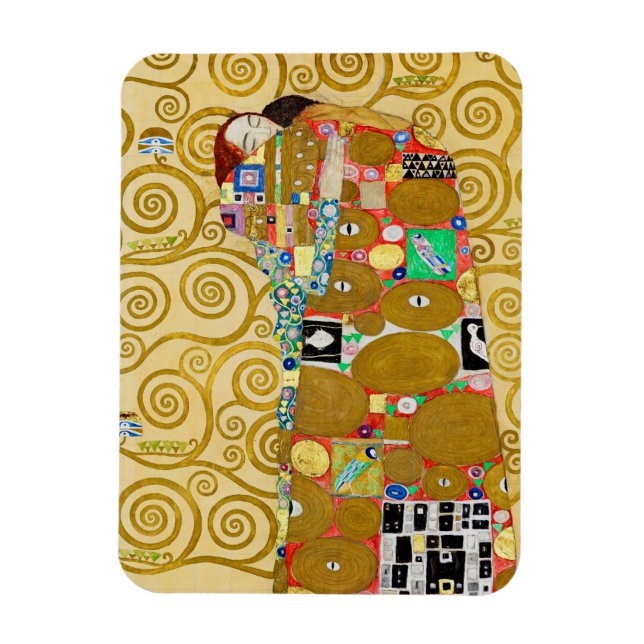 Gustav Klimt Fulfilment Nouveau Couple Magnet (Vertical)
