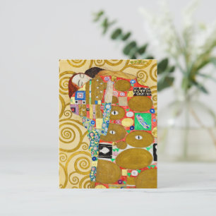 Gustav Klimt Fulfilment Nouveau Couple Postcard