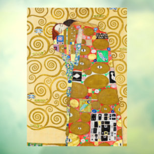 Gustav Klimt Fulfilment Nouveau Couple Window Cling