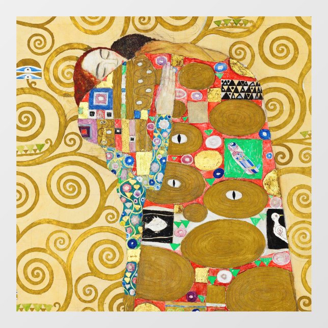 Gustav Klimt Fulfilment Nouveau Couple Window Cling (Sheet)