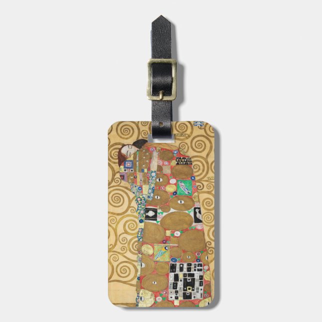 Gustav Klimt - Fulfilment, Stoclet Frieze Luggage Tag (Front Vertical)