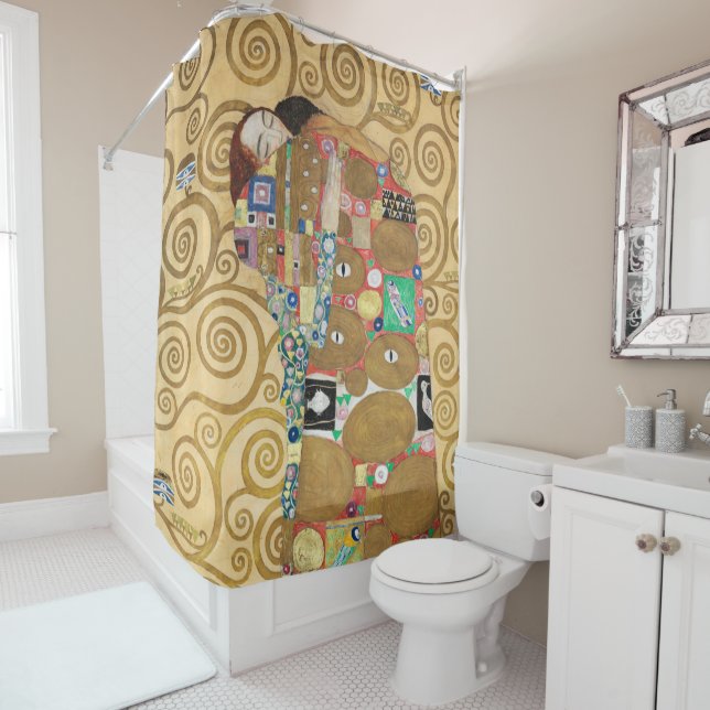 Gustav Klimt - Fulfilment, Stoclet Frieze Shower Curtain (In Situ)