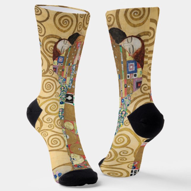 Gustav Klimt - Fulfilment, Stoclet Frieze Socks (Angled)