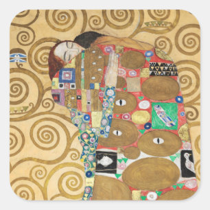Gustav Klimt - Fulfilment, Stoclet Frieze Square Sticker
