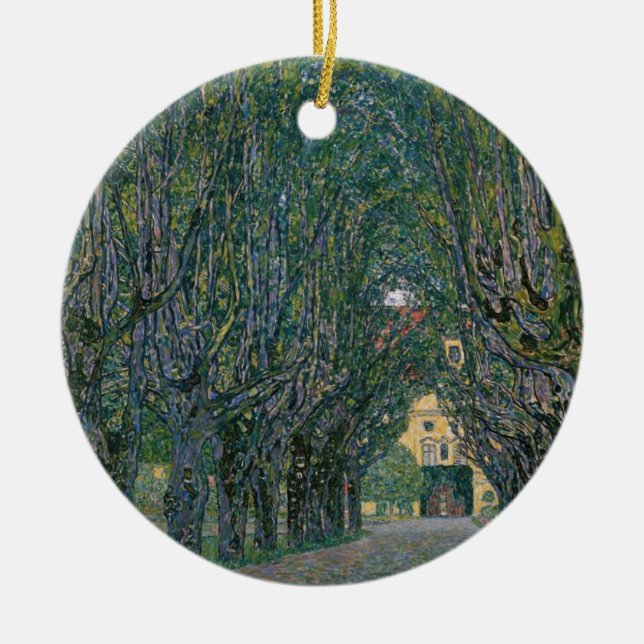 Gustav Klimt - Garden Painting Ceramic Tree Decoration (Front)