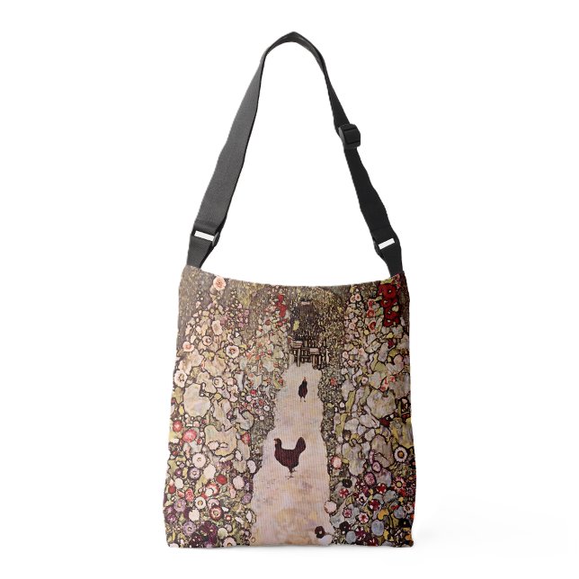 Gustav Klimt Garden Path Painting, Earthy Tones Crossbody Bag (Creator Uploaded)