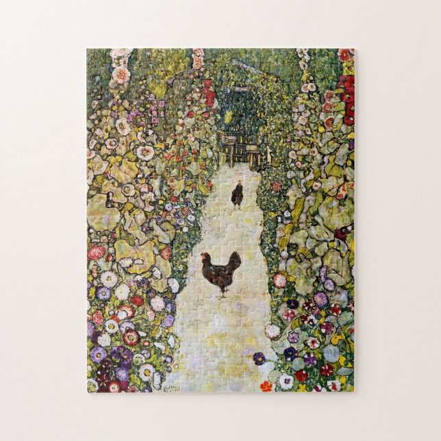Gustav Klimt - Garden Path with Chickens Jigsaw Puzzle (Vertical)