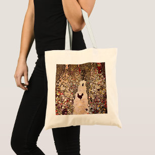Gustav Klimt Garden Path With Hens, Earthy Tones Tote Bag