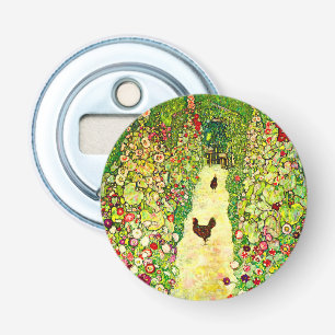 Gustav Klimt Garden with Chickens Bottle Opener